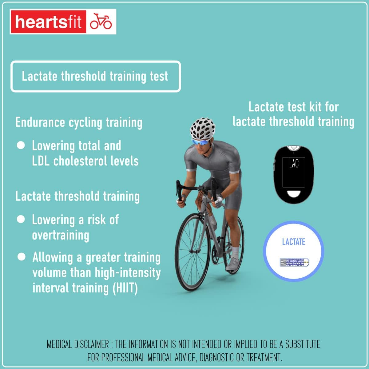 HeartsCare C1 Lactate Meter Testing Kit with 10 strips- 5 sec Testing time