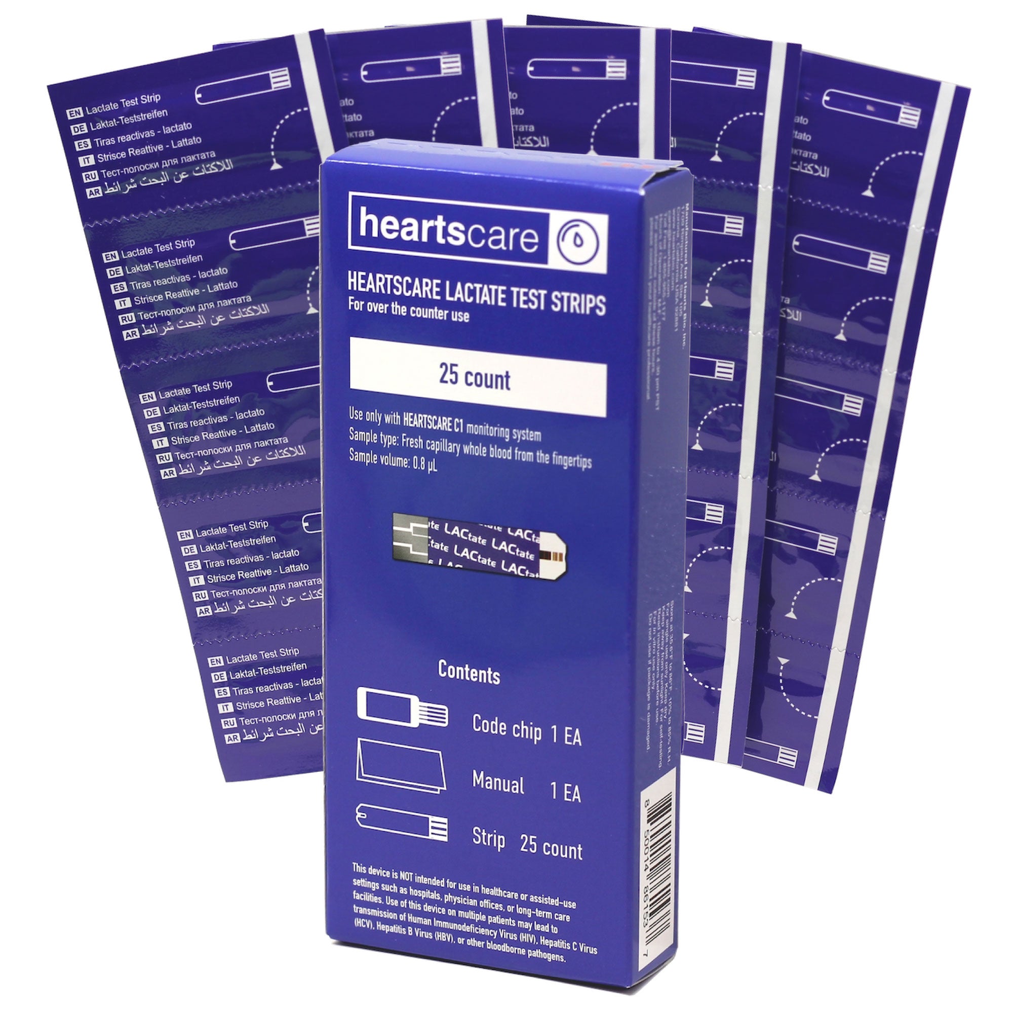 HeartsCare C1 - Lactate Test Strips (25 Counts)