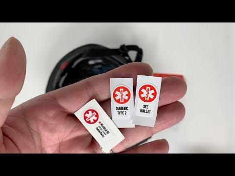 HeartsHelmet - Bike Helmet with Health ID Card and Health Status Stickers HeartsID